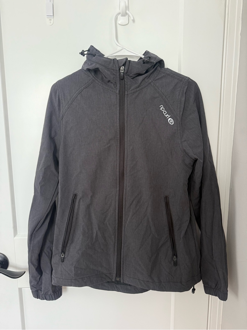 Rip Curl Men’s Hooded Rain Jacket in Charcoal Gray